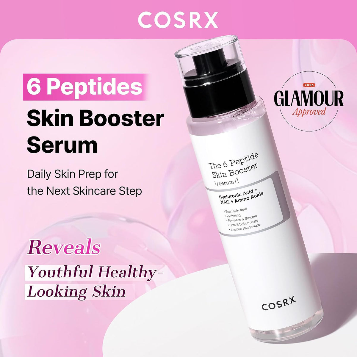 6X Peptide Collagen Skin Booster Toner Serum for Dull Skin, 5.07 Oz